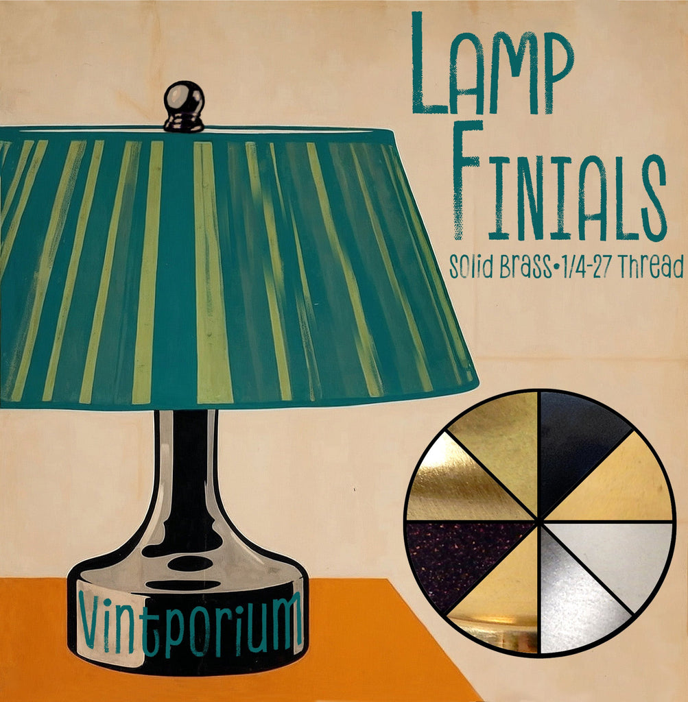 Solid Brass Ball Lamp Finials 1/4-27F