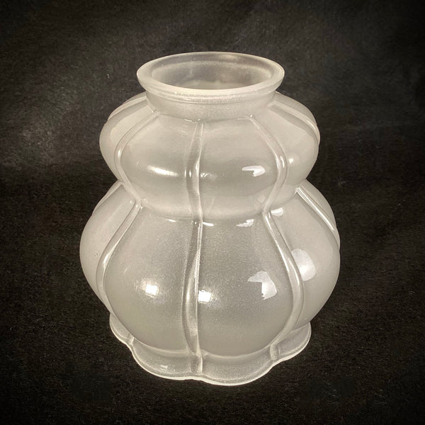 2 1/4-inch frosted Sheffield-style melon glass shade from Vintporium