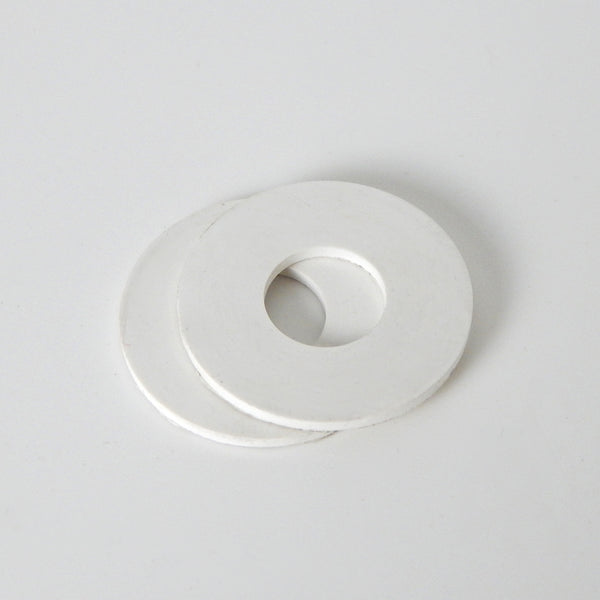 Pair of 1-inch Diameter Rubber Washers 3/8 on an inch (1/8 ips) inside  Rubber washers are commonly used on light fixtures to separate the glass shade from metal components or check rings. The washer is meant to absorb shocks or pressure, reducing the chance of damage to the glass shade. Available at www.vintporium.com