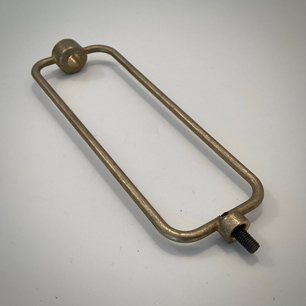 Heavy-duty solid cast brass boudoir lamp harp frame with set screw assembled