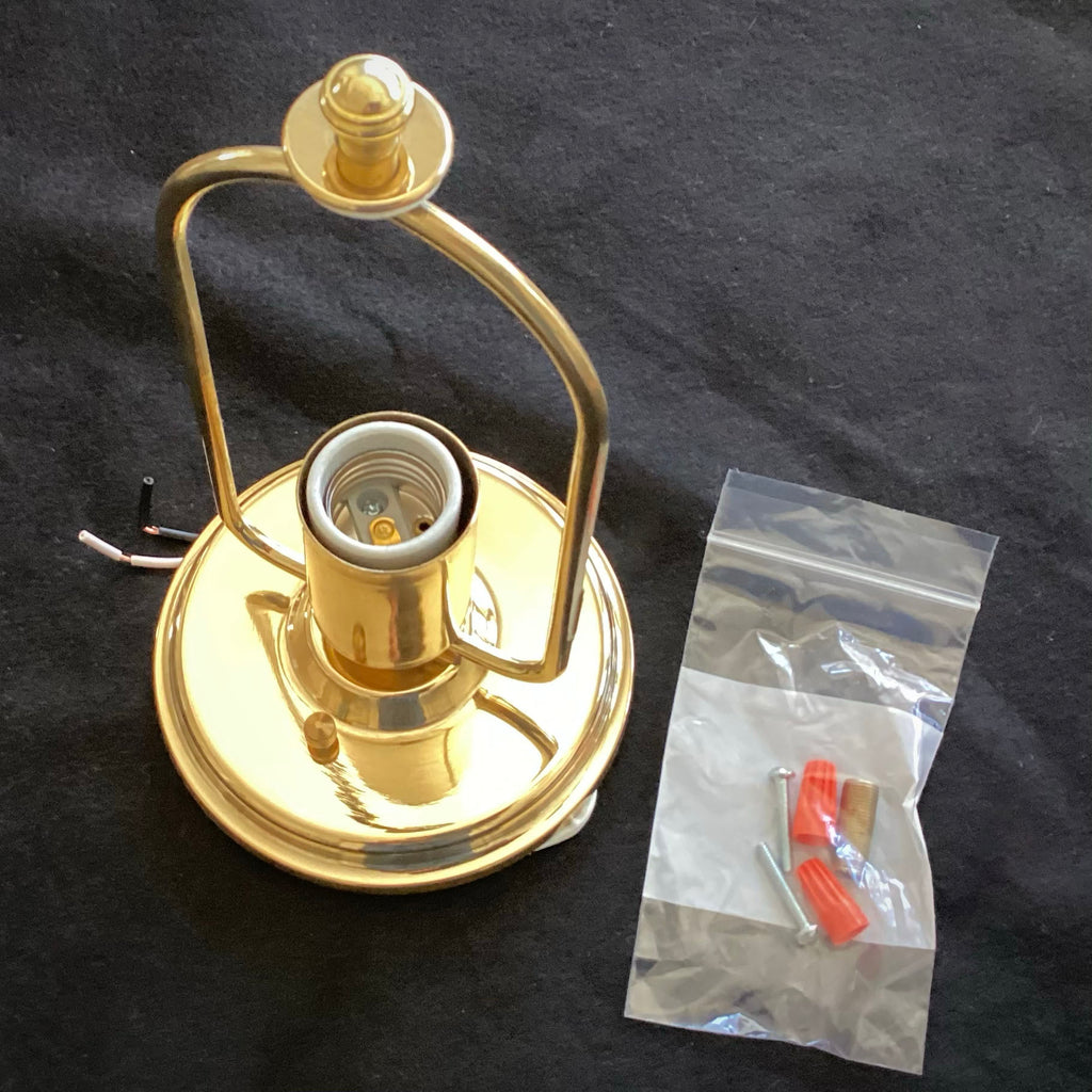Polished Brass Light Socket Hardware Kit - Top View
