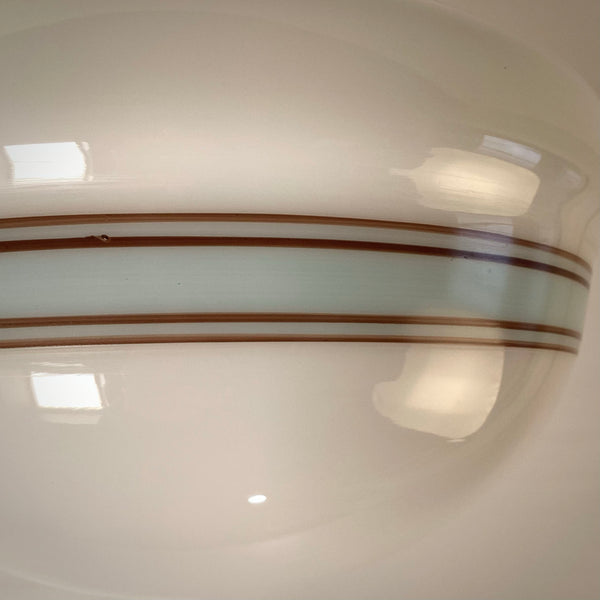New Robin’s Egg Striped Schoolhouse Semi-Flush Light - Vintporium Architectural Salvage