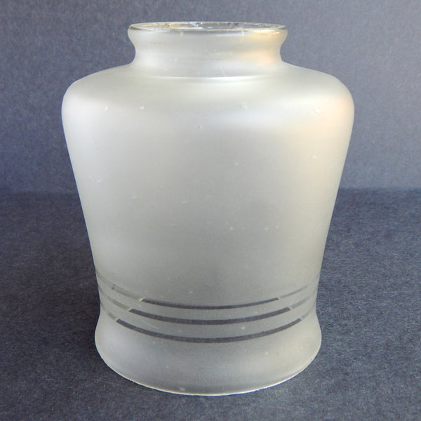Art Deco Era Frosted Glass Shade with Etched Details – Alternate Front