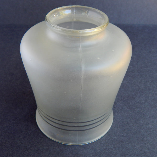 Top View of Vintage Frosted Glass Shade – 2.25-Inch Fitter Opening