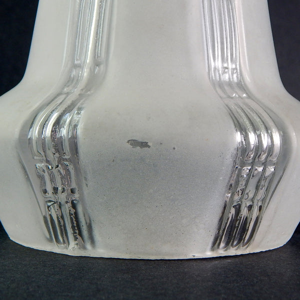 2 1/4 (2.25) Inch Vintage Etched Bell Shaped Glass Light Fixture Shade.  The vintage etched glass with a vertical banded pattern bell-shaped shade has been cleaned and detailed for your convenience. Available at www.vintporium.com