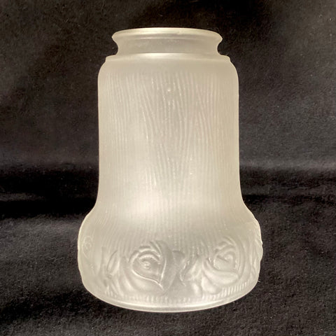 2 1/4 (2.25) Inch Vintage Etched Bell Shaped Glass Light Fixture Shade