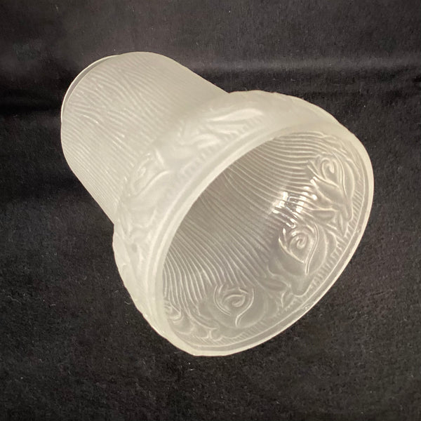 2 1/4 (2.25) Inch Vintage Etched Bell Shaped Glass Light Fixture Shade