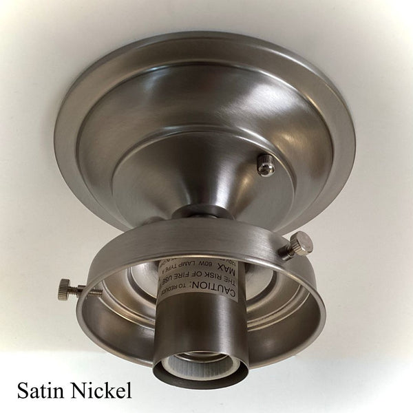 Schoolhouse Fixture Base 4 1/4" Fitter Semi-Flush Ceiling Mount - Vintporium Architectural Salvage