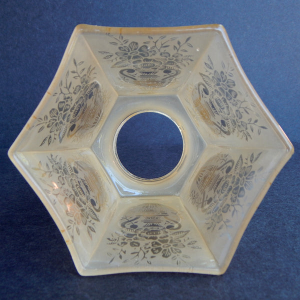 2.25 2 1/4 Vintage Frosted Glass Light Shade Floral Urn Motif