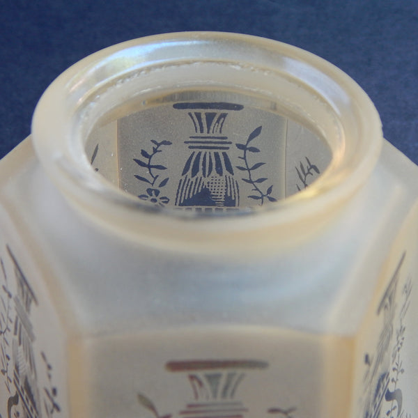 2.25 2 1/4 Vintage Frosted Glass Light Shade Floral Urn Motif