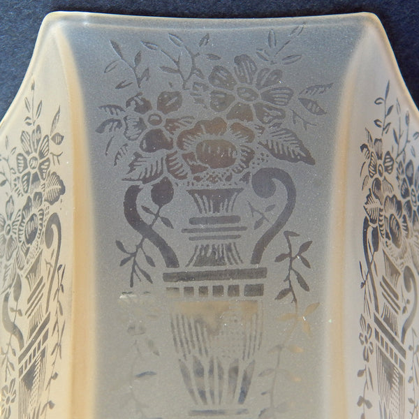 2.25 2 1/4 Vintage Frosted Glass Light Shade Floral Urn Motif