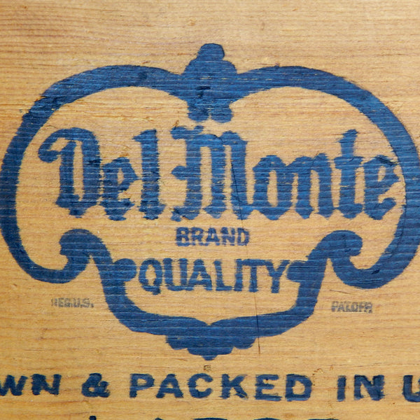 Antique Del Monte crate end,  one side labeled  Blenheim Apricots and the other side prunes. Available at www.vintporium.com