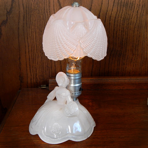 Boudoir lamps are often placed on nightstands and dressers and are smaller than table lamps. The lights are designed to produce a gentle and warmer glow. Available at www.vintporium.com