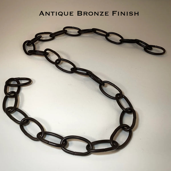 8 Gauge Oval Lamp Chain Available in Numerous Finishes - Vintporium Architectural Salvage
