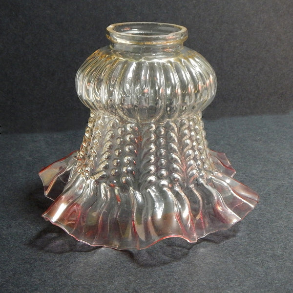 2 1/4 (2.25) Inch Vintage Empire Shaped Pink Frills Glass Shade