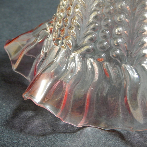 2 1/4 (2.25) Inch Vintage Empire Shaped Pink Frills Glass Shade