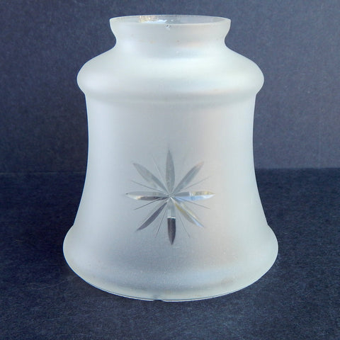 Vintage frosted glass lamp shade with etched starburst pattern – Vintporium