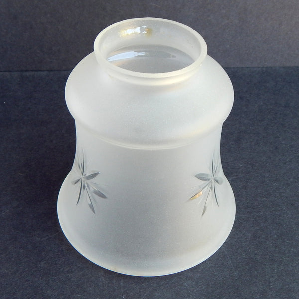 Top fitter rim of vintage frosted glass lamp shade with minor wear – Vintporium