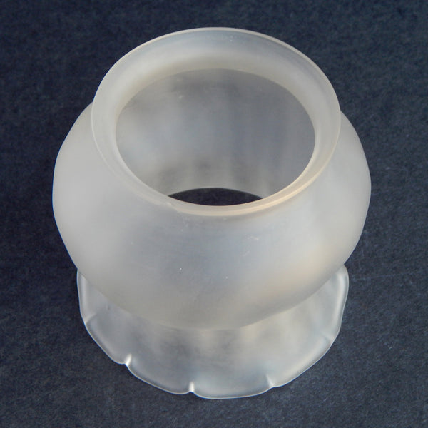 Overhead view of frosted satin glass lamp shade showing circular fitter opening – Vintporium