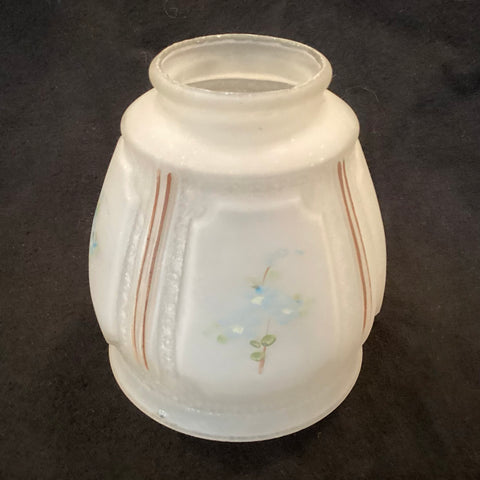 2 1/4 Inch Vintage Enamel Painted Glass Light Fixture Shade. The vintage enamel-painted glass shade has been cleaned and detailed for your convenience. Available at www.vintporium.com.