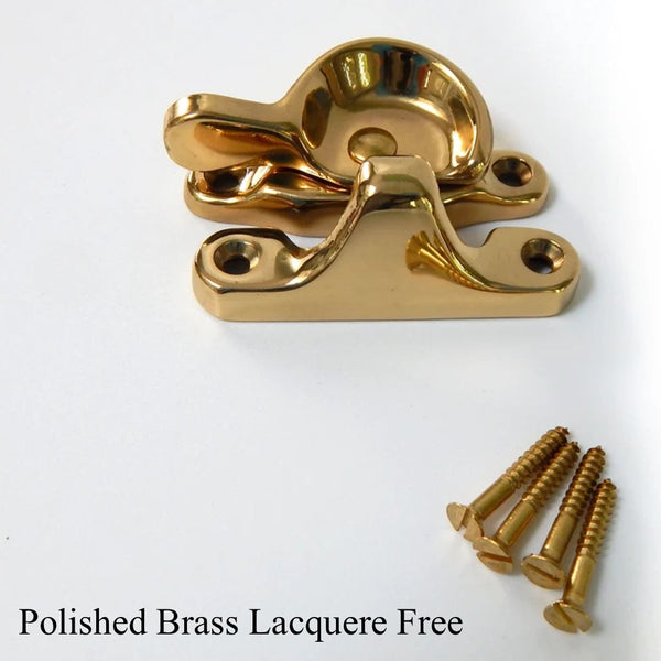 Solid Brass Window Sash Lock / Latch Multiple Finishes Available - Vintporium Architectural Salvage