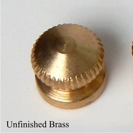 unfinished brass 8/32 knurled thumbnut for custom lighting and lamp projects.