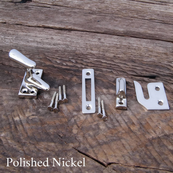 Solid Brass Casement Window Latch Set Multiple Finishes Available - Vintporium Architectural Salvage