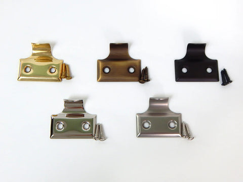 Traditional window sash lift hardware collection in polished brass, antique brass, oil rubbed bronze, polished nickel, and brushed nickel finishes