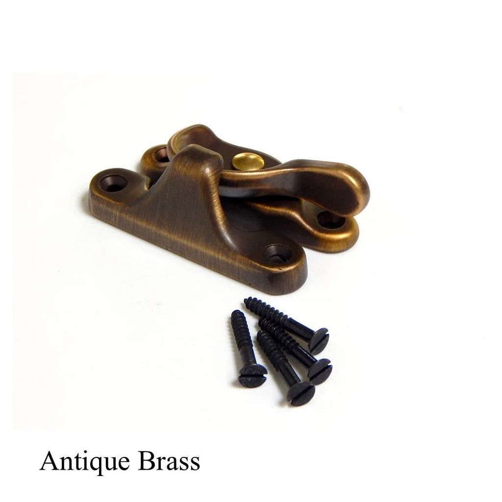 Solid Brass Window Sash Lock / Latch Multiple Finishes Available - Vintporium Architectural Salvage