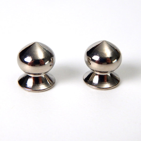 These decorative 8/32 thumb nuts are great for replacement parts or repair. They feature a substantially thick brass construction and come in multiple finishes including brushed nickel, polished nickel, brass, antique brass, and oil-rubbed bronze. Available at www.vintporium.com