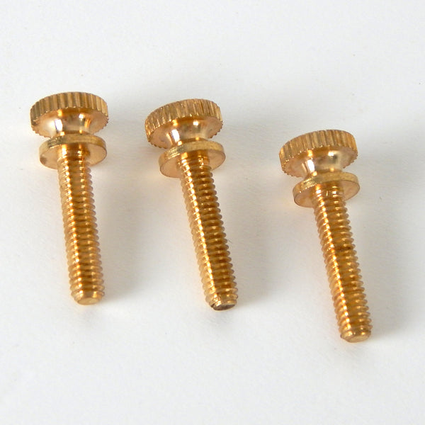 This lot of 3 handsome thumbscrews are ideal for securing shades to the fixture as well as securing the fixture to its mounting brackets. Available in unfinished brass. Available at www.vintporium.com