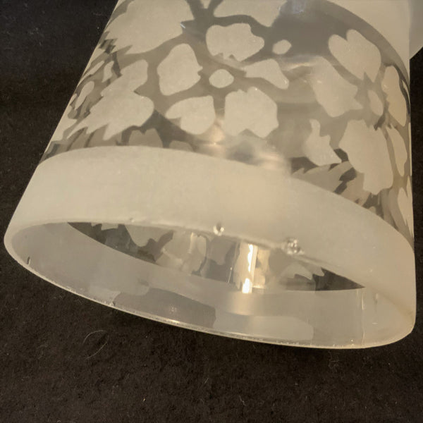 2 1/4 (2.25) Inch Vintage Etched Empire Shaped Glass Light Fixture Shade. The vintage etched glass shade has been cleaned and detailed for your convenience. Available at www.vintporium.com