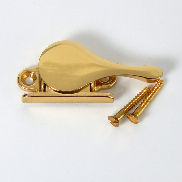 This side sash Lock is a must-have for anyone with a double-hung window! Whether you have a window A/C unit or just want to limit the opening of the sash. The lock is available in polished and lacquer-free brass, polished and lacquered brass, polished nickel, brushed nickel, and oil-rubbed bronze. Available at www.vintporium.com