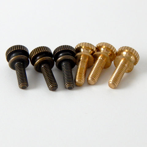 8/32 1/2 Inch Long Lot of 3 Knurled Brass Shade Holder Thumbscrew